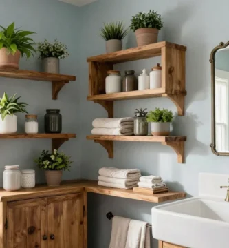 17 Bathroom Wood Shelves for Timeless Decor