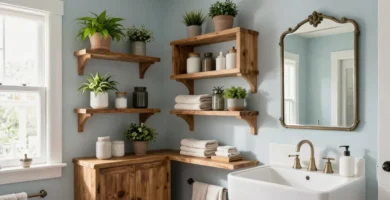 17 Bathroom Wood Shelves for Timeless Decor