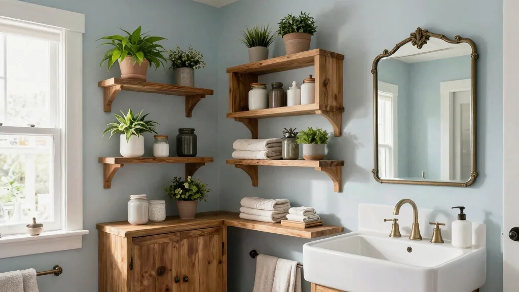 17 Bathroom Wood Shelves for Timeless Decor