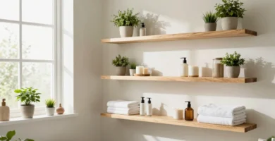 18 Bathroom Floating Shelves That Elevate Storage