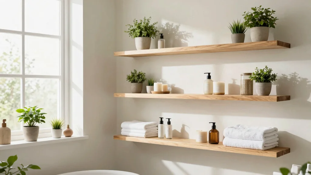 18 Bathroom Floating Shelves That Elevate Storage