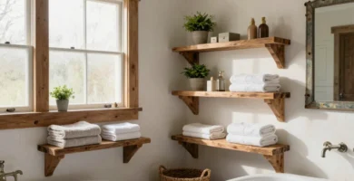 18 DIY Bathroom Shelves Projects You Can Try