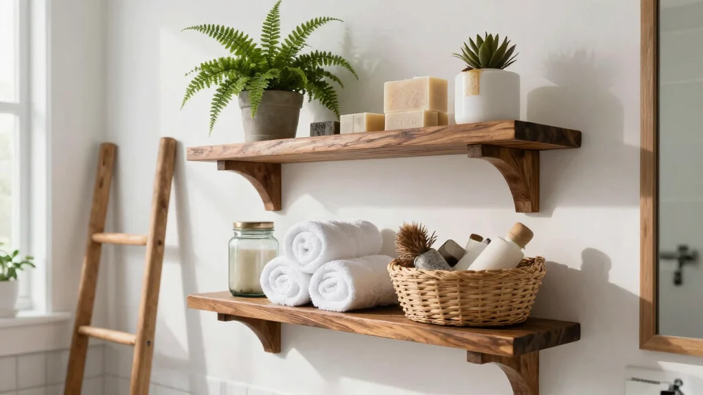 18 Wooden Bathroom Shelves for Natural Warmth