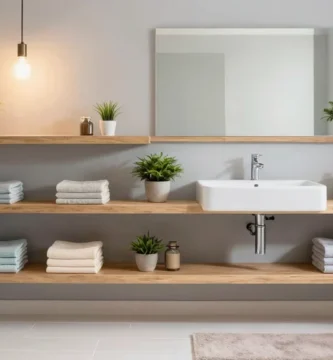 19 Built In Shelves Bathroom Designs You'll Love