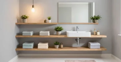 19 Built In Shelves Bathroom Designs You'll Love