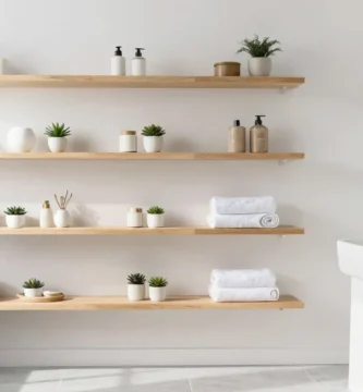 19 Open Shelves in Bathroom for Airy Storage