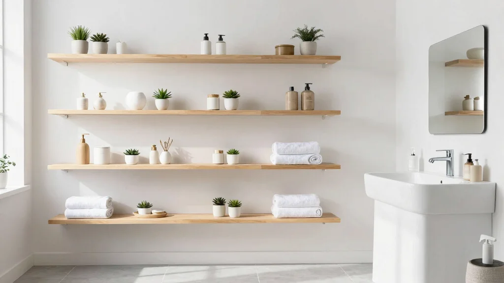19 Open Shelves in Bathroom for Airy Storage
