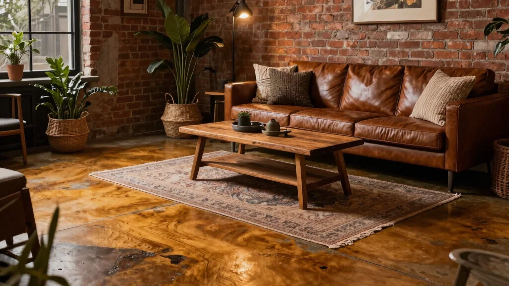 Concrete Floors That Feel Warm: 11 Staining Ideas For Industrial Charm