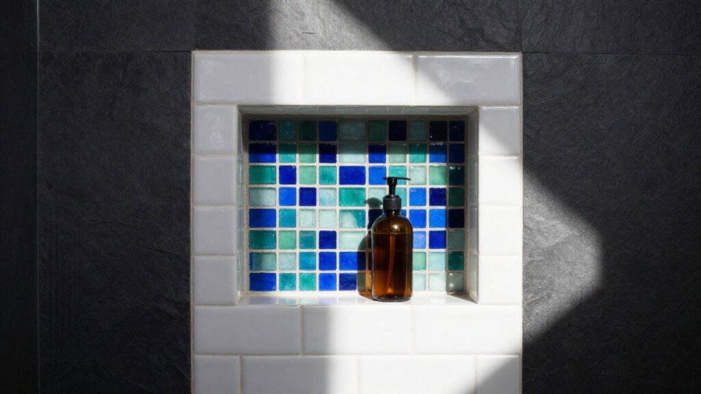 hidden or highlighted shower niche design