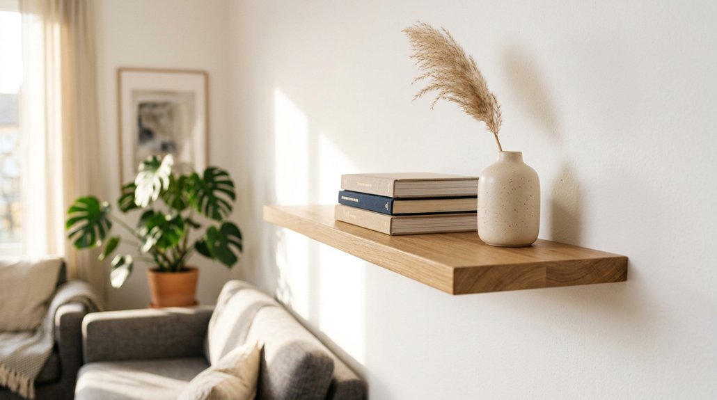 how floating shelves conceal brackets