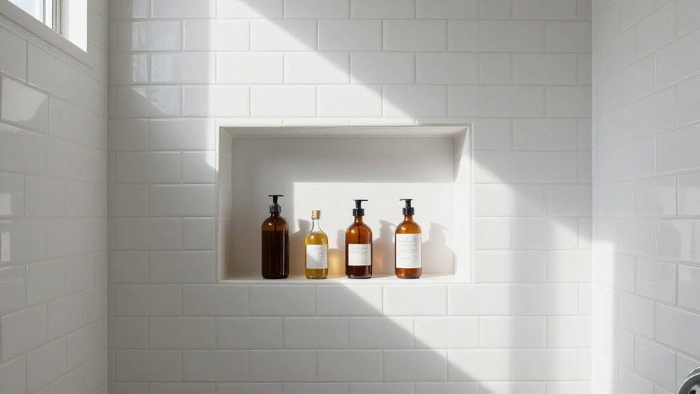 long wall tub shower niche placement