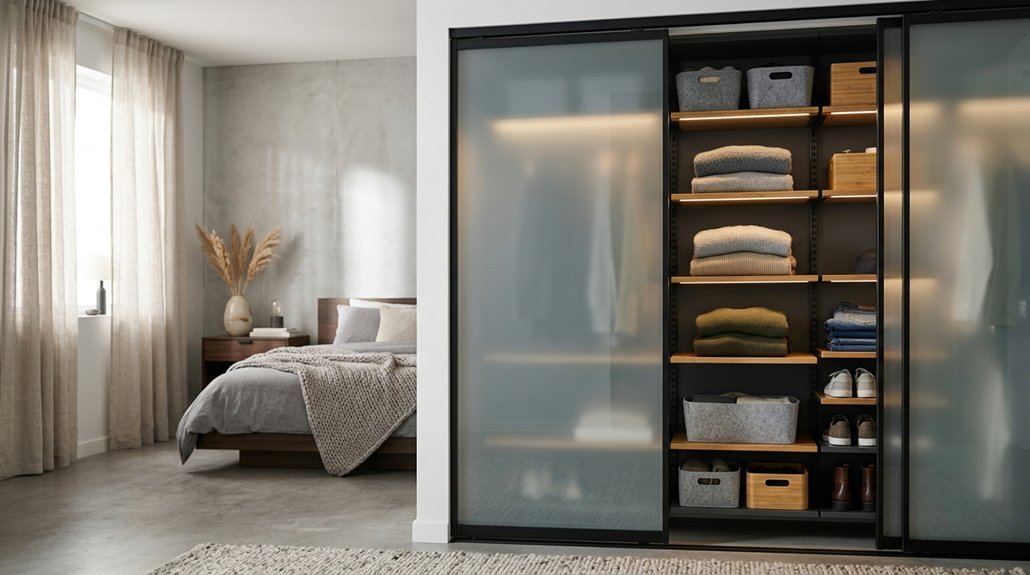 top closet organizer sliding door options