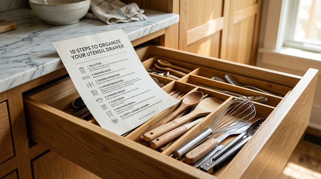 utensil drawer organization steps